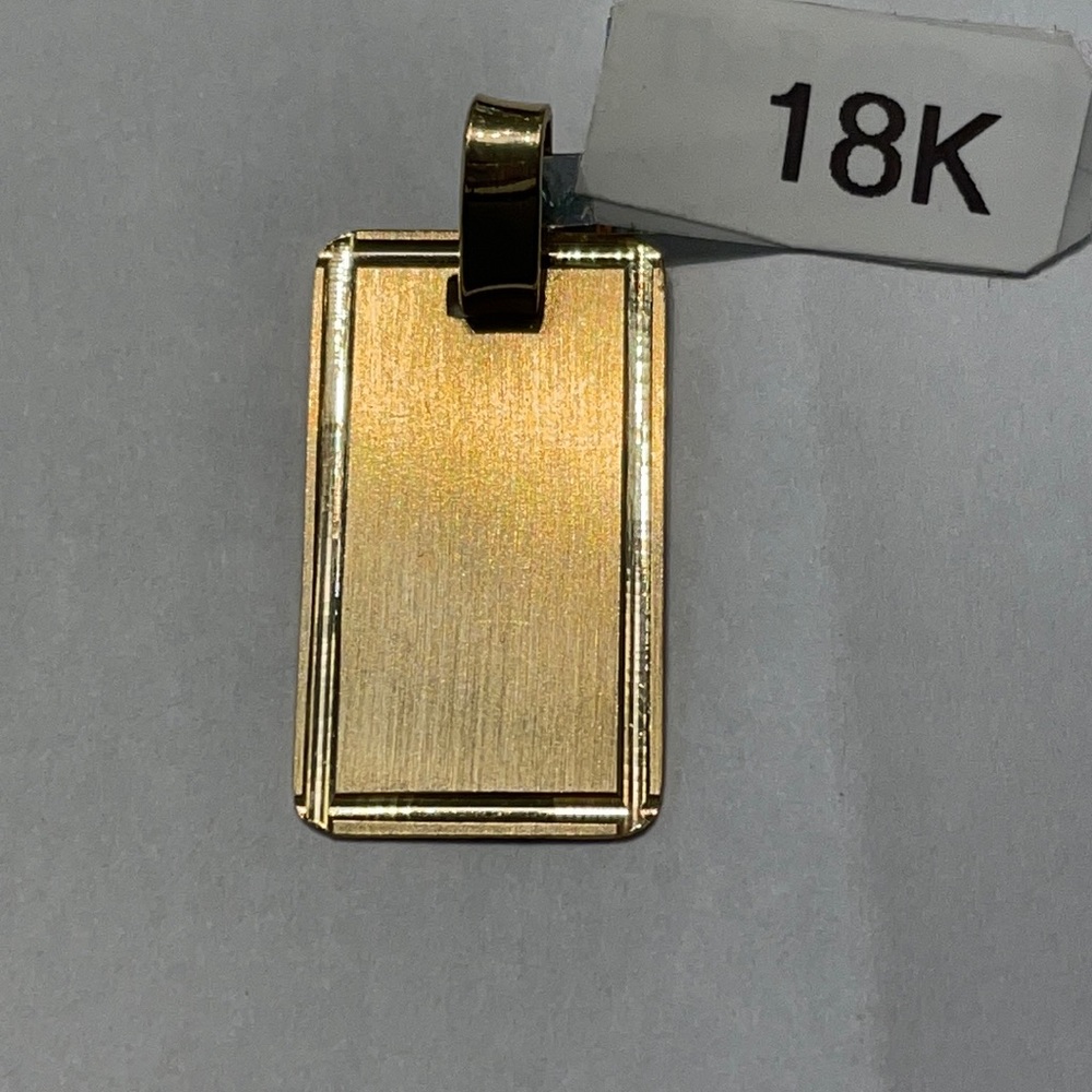18k dog tag pendant